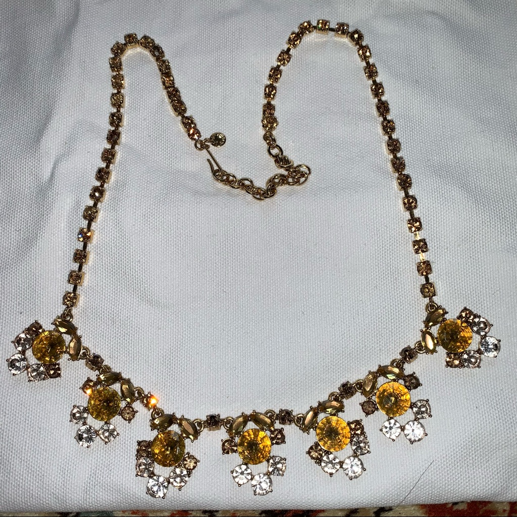 J Crew Flower Crown Crystal Necklace 15$